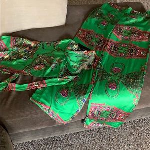 Fashion Nova 2 piece pant set in green